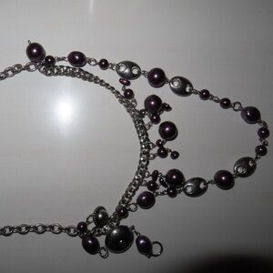 Vintage Unique Purple and Silver Necklace